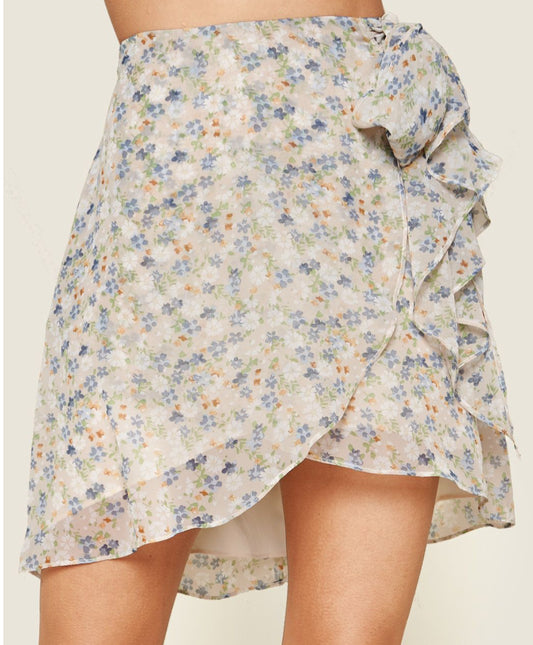 Zony floral print wrap skirt