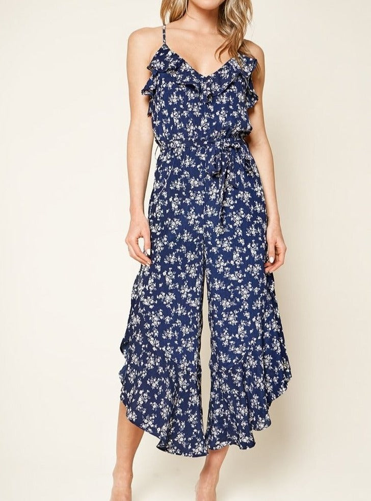 Sun Bay  floral print ruffled jumpsuit