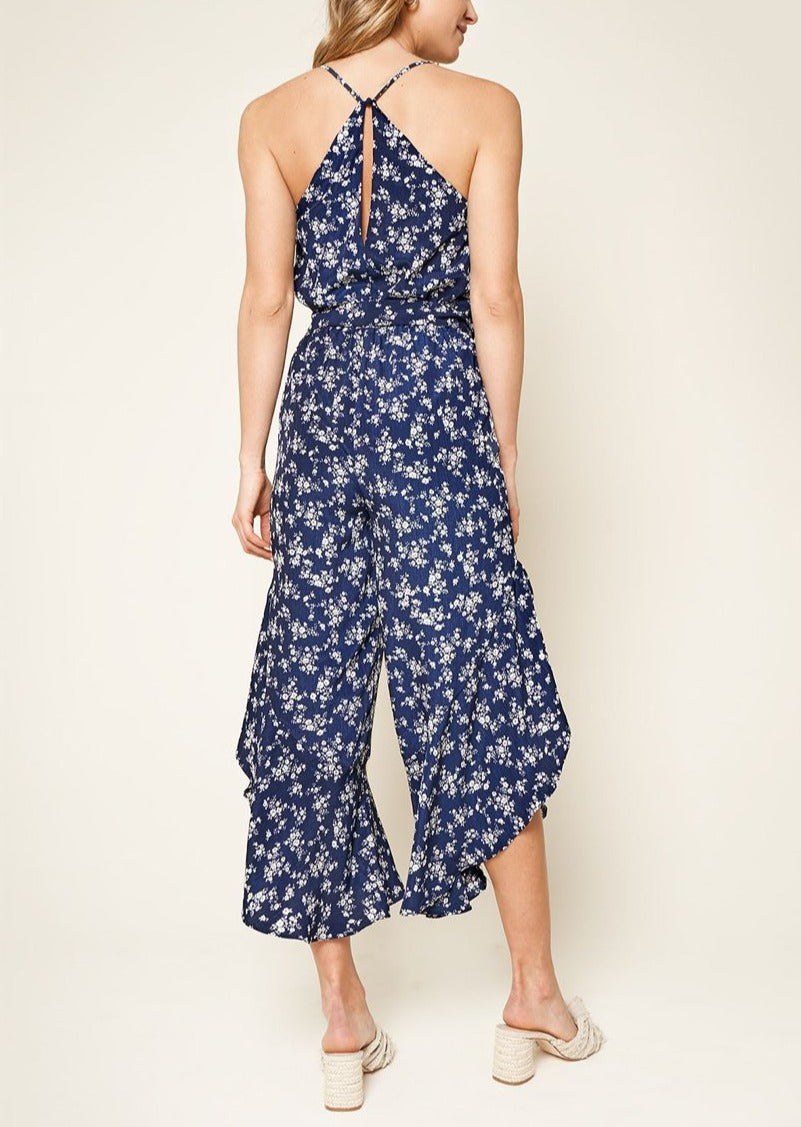 Sun Bay  floral print ruffled jumpsuit